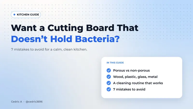 Cover reading Want a Cutting Board That Doesn&rsquo;t Hold Bacteria?, with a short checklist